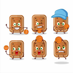 Talented gingerbread cartoon character as a basketball athlete