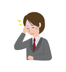 頭痛に悩まされているビジネスマン
