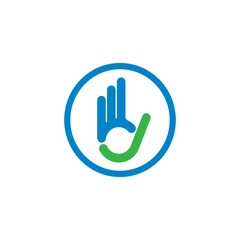 ok hand gesture check mark   icon vector illustration design