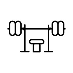 Barbell Vector Line Icon Design