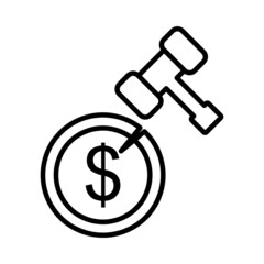 Bankruptcy Vector Line Icon Design