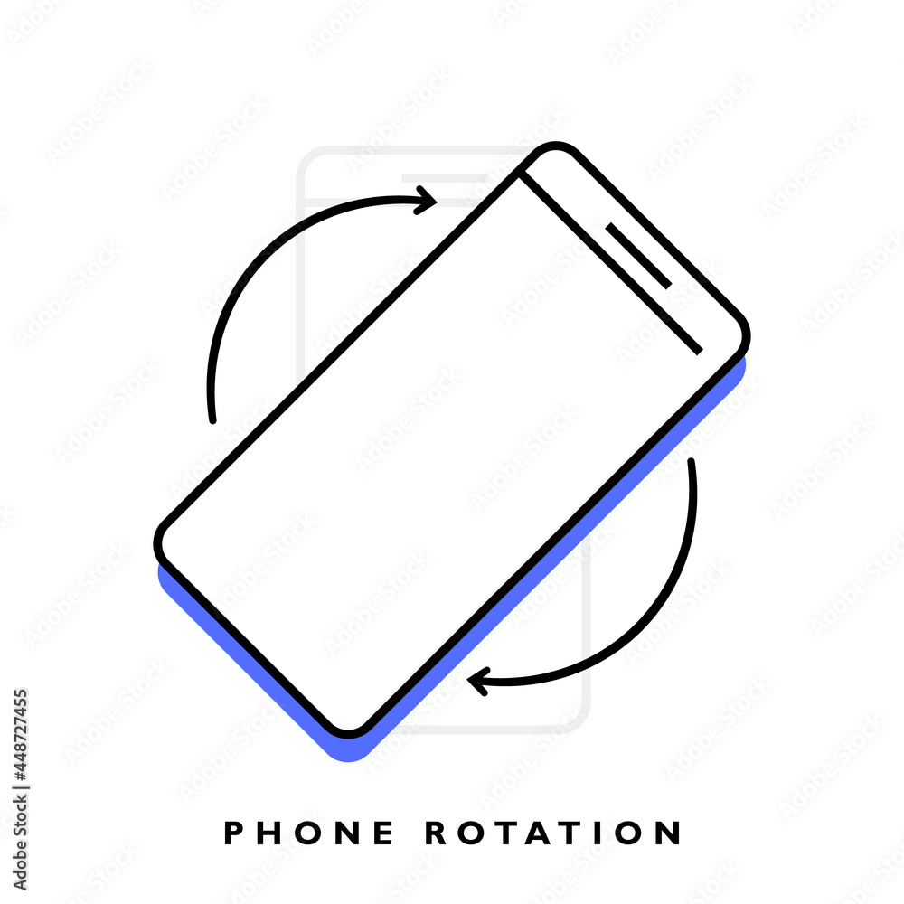 Poster smartphones with different variant of rotate position. turn your phone whatever. modern vector illus