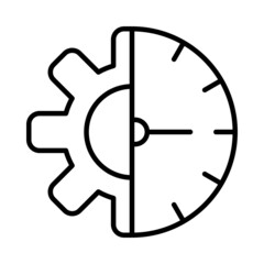 Time Management Vector Line Icon Design