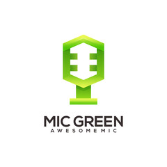 Mic logo gradient abstract illustration