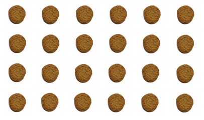 A pattern for design and banners. Oatmeal cookies on a white background