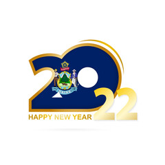 Year 2022 with Maine Flag pattern. Happy New Year Design.