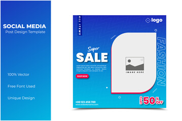 Super Sale Social Media Post Design Template, Facebook & Instagram Post Template Design
