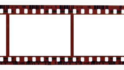 Analog photographic film. The frame from the film. White fields for photos