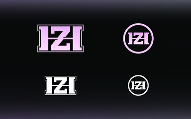 Initials HZ logo with a bright color is suitable for E sports teams and others