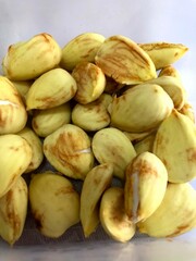 Fresh almonds fruits