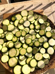 Sliced zucchini sun-dried