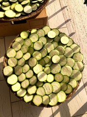 Sliced zucchini sun-dried