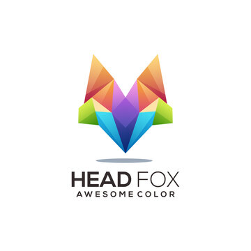 Fox geometric logo colorful gradient
