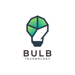 Bulb Logo Illustration Abstract Geometric