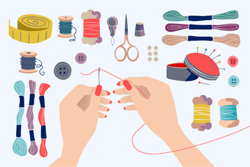 Hands with needlework