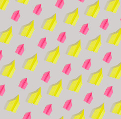 airplanes made from paper flying pattern on a white background.flat lay minimal design.business and success concept