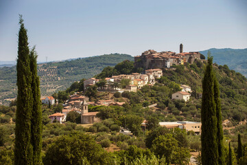 Fototapeta na wymiar Italia, Toscana, provincia di Grosseto, Monte Amiata, il paese di Montegiovi.