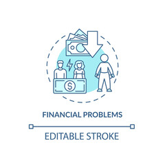 Budgeting problem concept icon. Financial difficulties. Empty pockets. Low income. Lack of money abstract idea thin line illustration. Vector isolated outline color drawing. Editable stroke