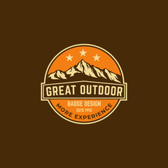 Vintage label great outdoor badge design classic retro vintage patch sticker illustration