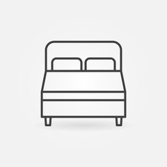 Double Bed linear vector concept icon or logo