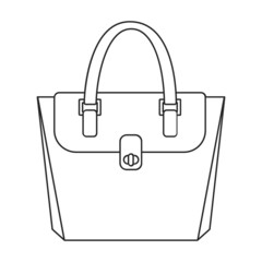 Bag vector icon.Outline vector icon isolated on white background bag.