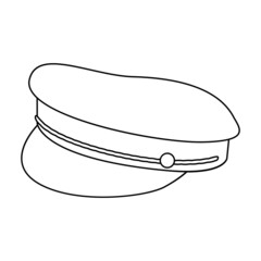 Military cap vector icon.Outline vector icon isolated on white background military cap.