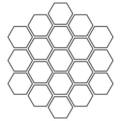 Black and white monochrome honeycomb grid background