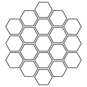 Black and white monochrome honeycomb grid background