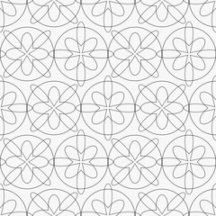 Circles lace pattern. Vector seamless repeated shapes.
