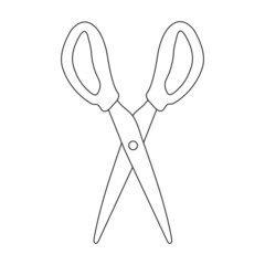 Scissor vector icon.Outline vector icon isolated on white background scissor.