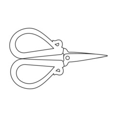 Scissor vector icon.Outline vector icon isolated on white background scissor.