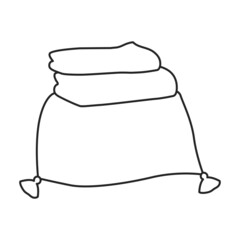 Towel vector icon.Outline vector icon isolated on white background towel.