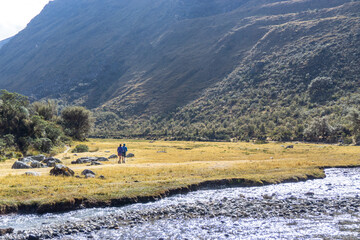 The way to Lake69. Lake 69 is a small lake near of the city of Huaraz, Peru.