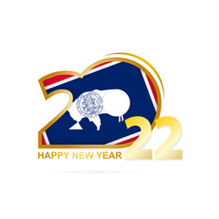 Year 2022 with Wyoming Flag pattern. Happy New Year Design.