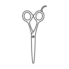 Scissors vector icon.Outline vector icon isolated on white background scissors.