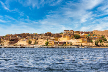 Panoramic of the Nile river in Aswan