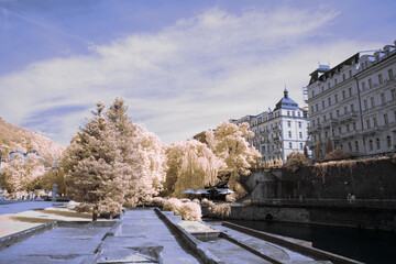 infrared photography - surreal ir photo of landscape with trees under cloudy sky - the art of our...
