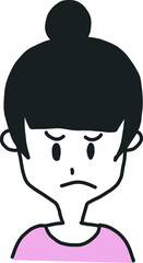 怒っているモノクロの上半身の女性