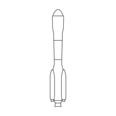 Space rocket vector icon.Outline vector icon isolated on white background space rocket.