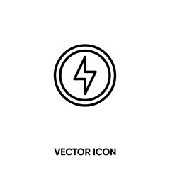 Lightning vector icon. Modern, simple flat vector illustration for website or mobile app.Electric power symbol, logo illustration. Pixel perfect vector graphics	