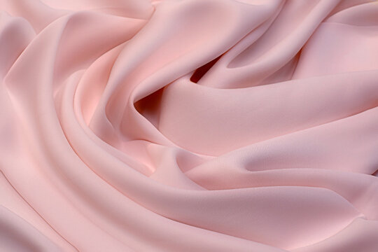 Fabric Viscose (rayon). Color Is Light Pink. Texture, Background, Pattern.