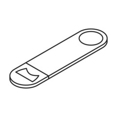 Bottle-opener isometric vector icon.Outline vector icon isolated on white background bottle-opener.