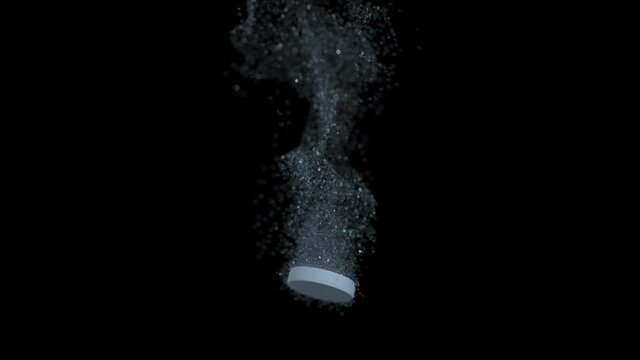 The tablet dissolves in water. Dissolving the antibiotic. Cure for the disease. A beautiful plan to dissolve a tablet with the release of a huge amount of gas bubbles.