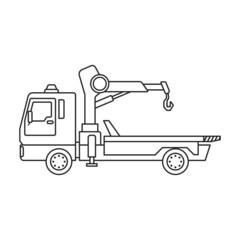 Truck tow vector icon.Outline vector icon isolated on white background truck tow.