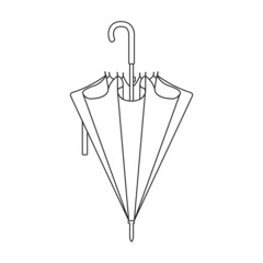 Umbrella vector icon.Outline vector icon isolated on white background umbrella.