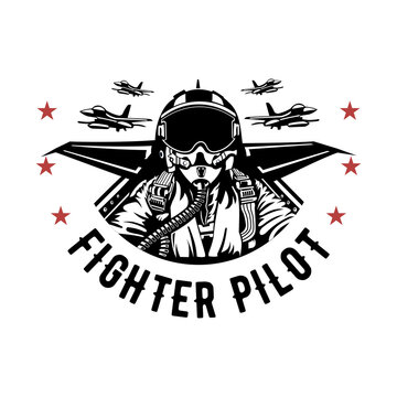 fighter pilot vector design isolated on white background