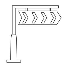 Road sign vector icon.Outline vector icon road sign isolated on white background .