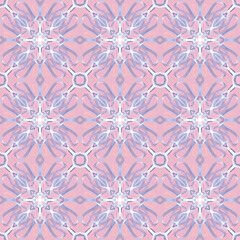 Seamless abstract geometric floral monochrome surface pattern