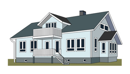 House isolated white background