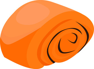 Cinnamon rolls with sugar. Set of swirl buns. Hand drawn isolated vector illustration on white background